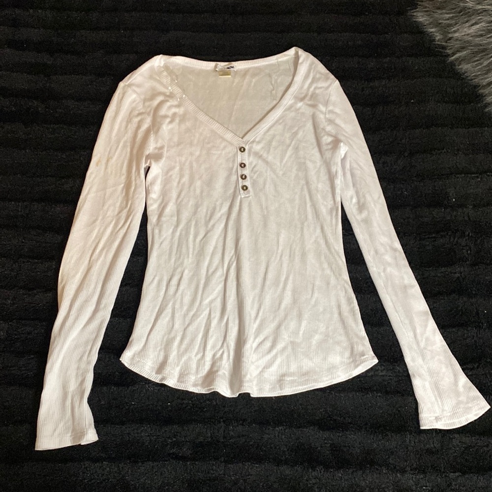 White long sleeve top
